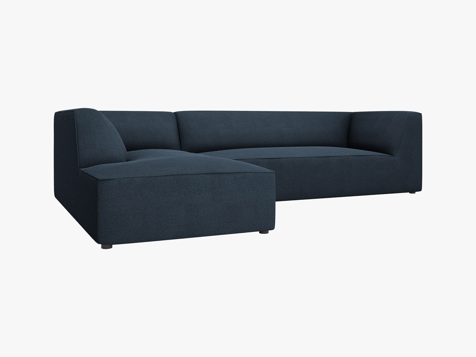 Micadoni 4-Sitzer Modular Sofa Ruby Links Strukturierter Stoff Ottawa Marineblau