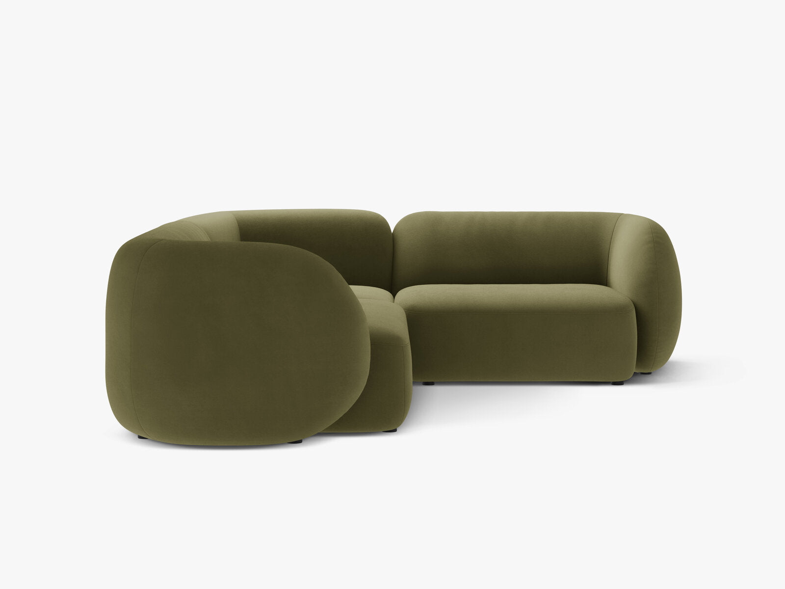 Micadoni Ecksofa Kate 4-Sitzer Rechts Samt Grün