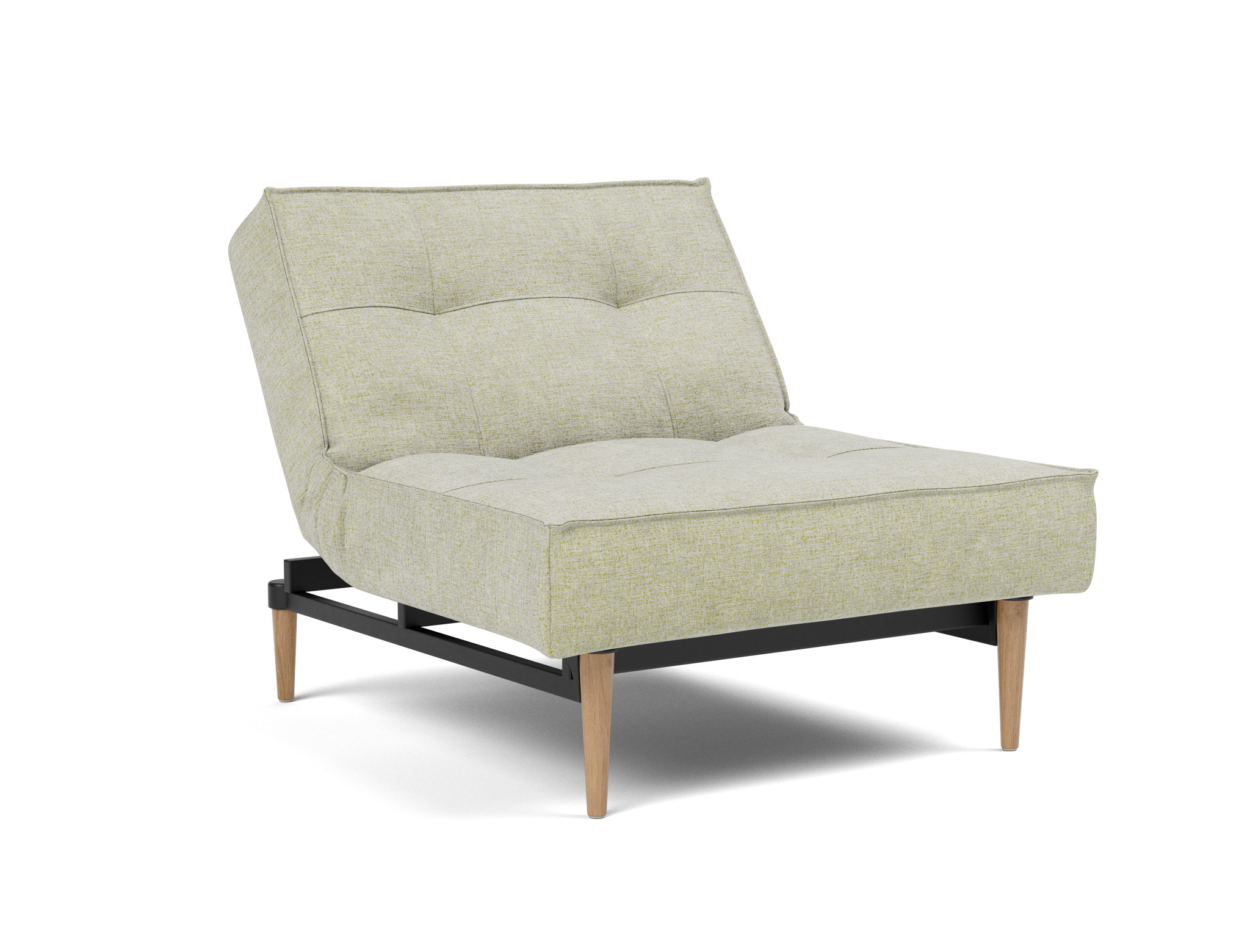 Sessel Splitback Flachgewebe Avella 280-Sand Beine Styletto Eiche hell