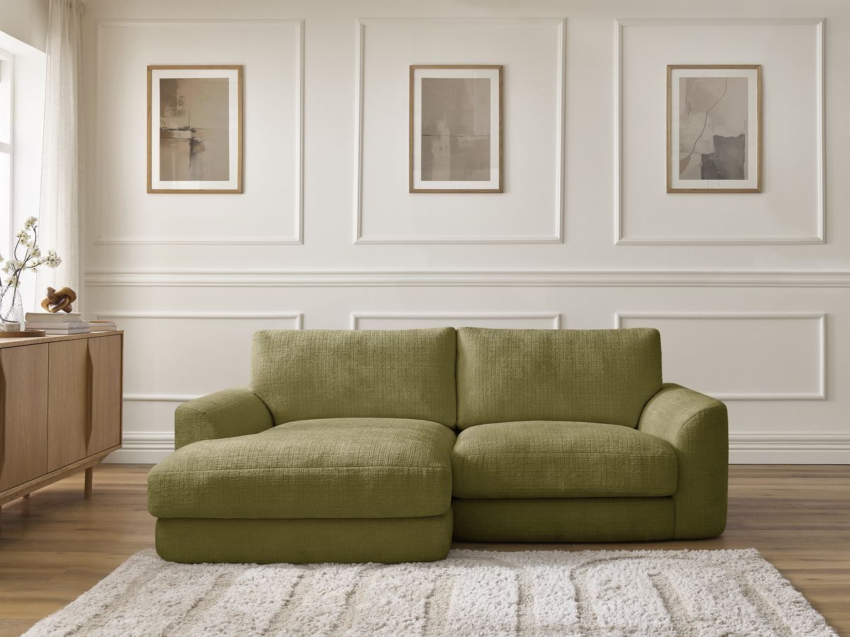 Bobochic Leonore Ecksofa Strukturstoff Grün Ecke links
