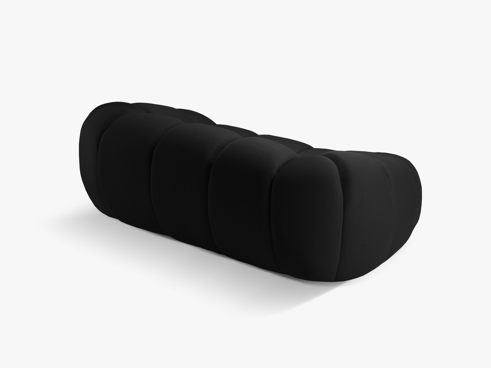 Micadoni Sofa Diana 2-Sitzer 3D-Stoff Schwarz