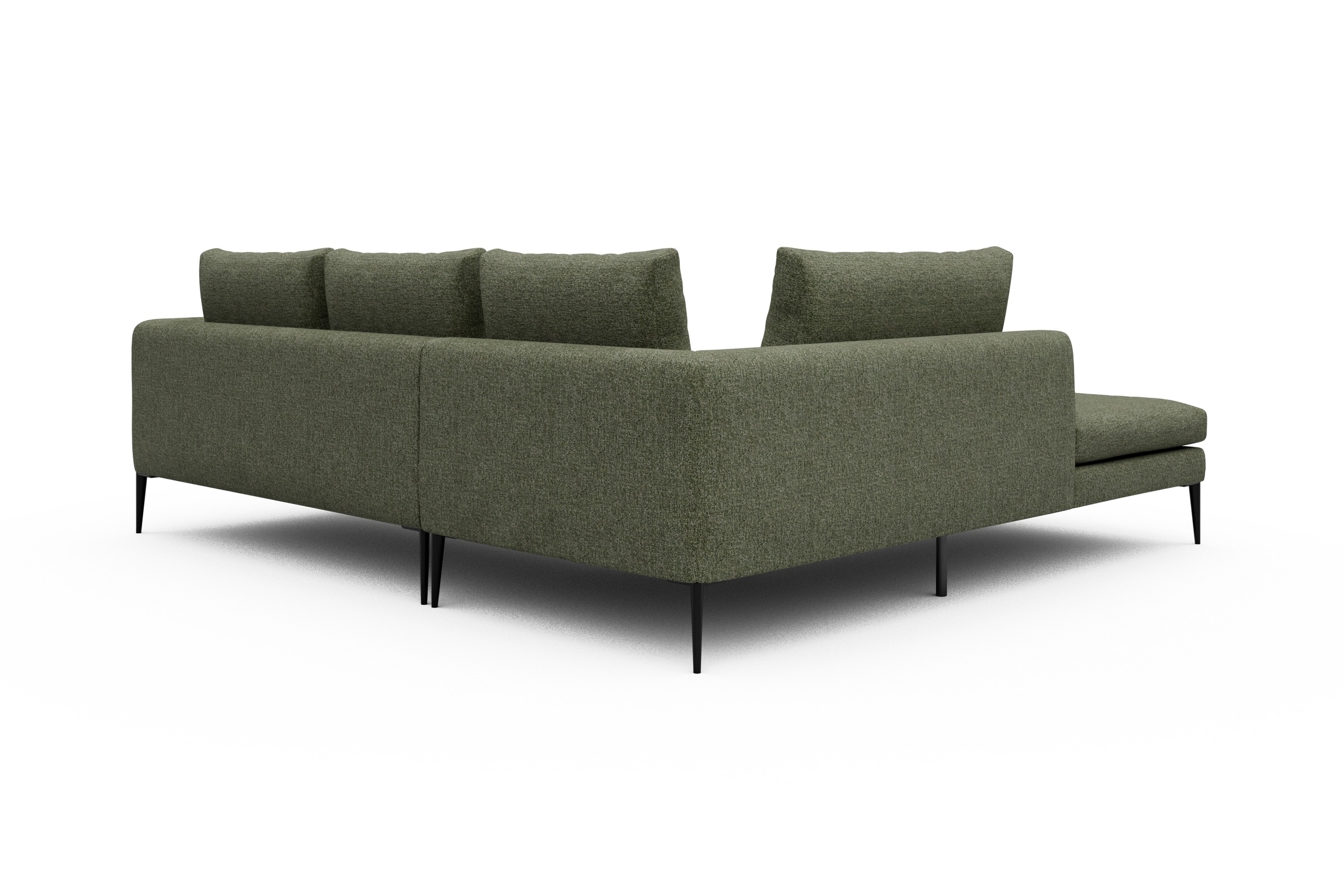 Ecksofa Paul Relax-Ecke links mit 2-Sitzer Carreno-Vivid-Green