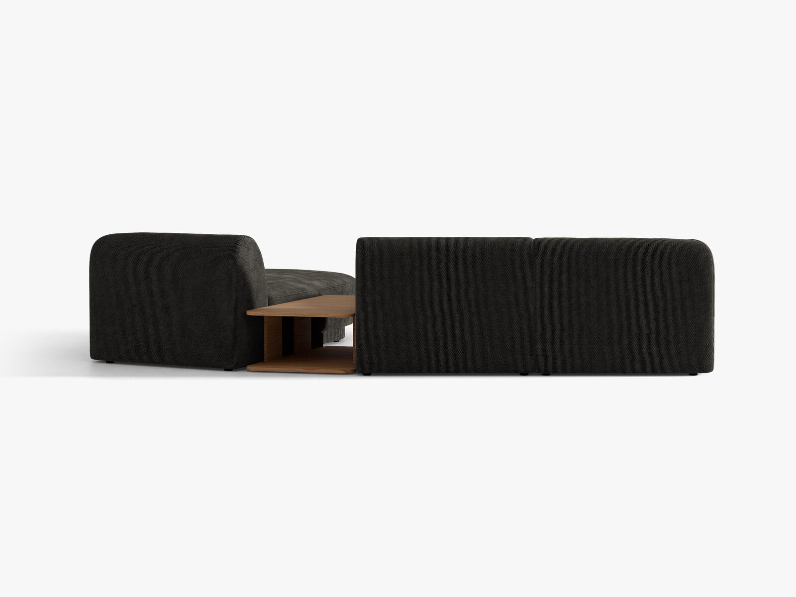 Micadoni Modulares Sofa Miley mit Recamiere 3-Sitzer Rechts Chenille Eden Anthrazit