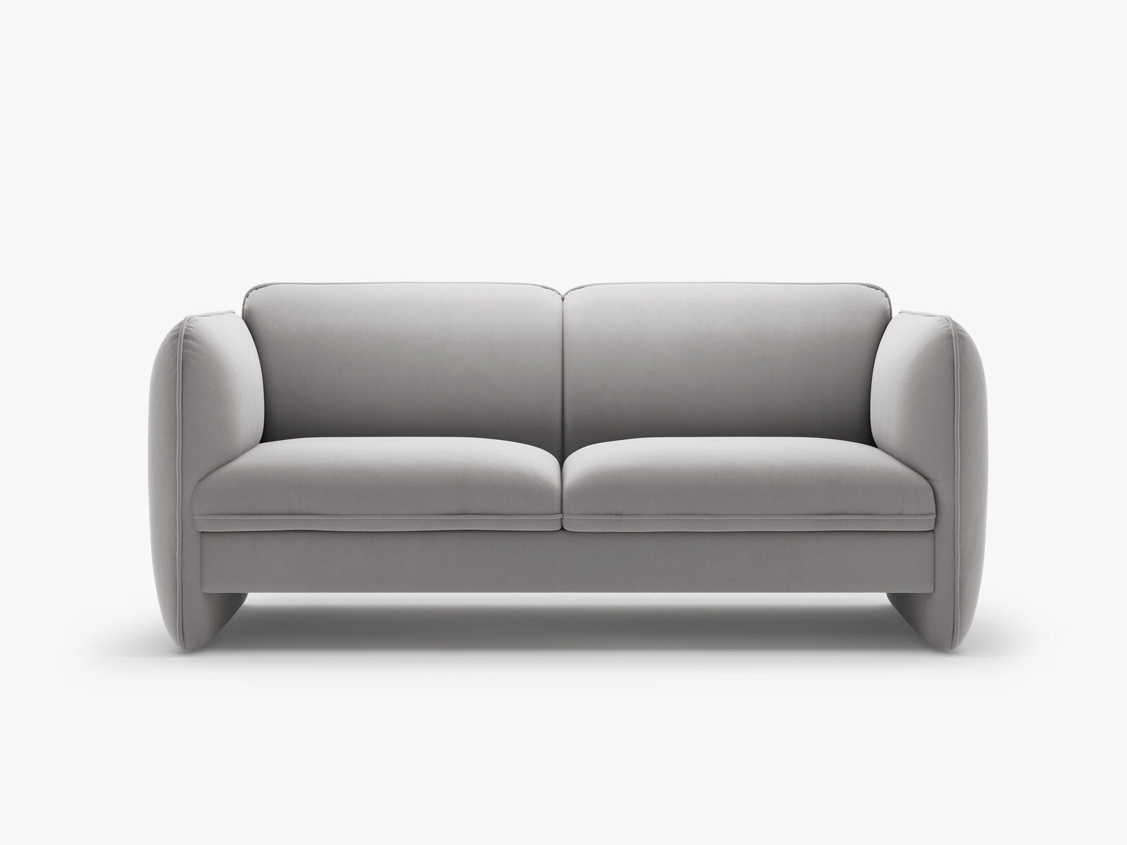 Micadoni Georgia Sofa 2-Sitzer Samt Magic Velvet Hellgrau