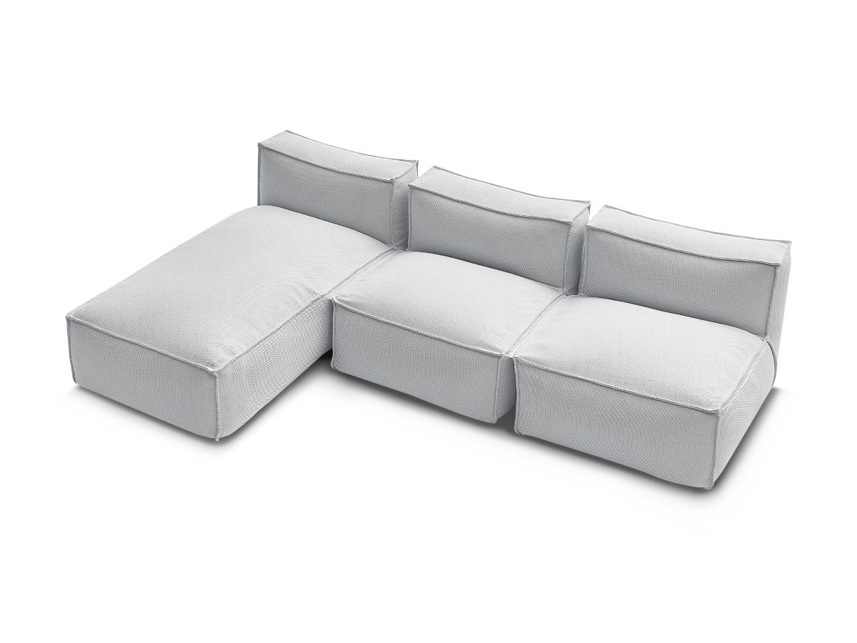 Bobochic Biarritz Gartensofa 3-Sitzer Melange-Stoff Grau