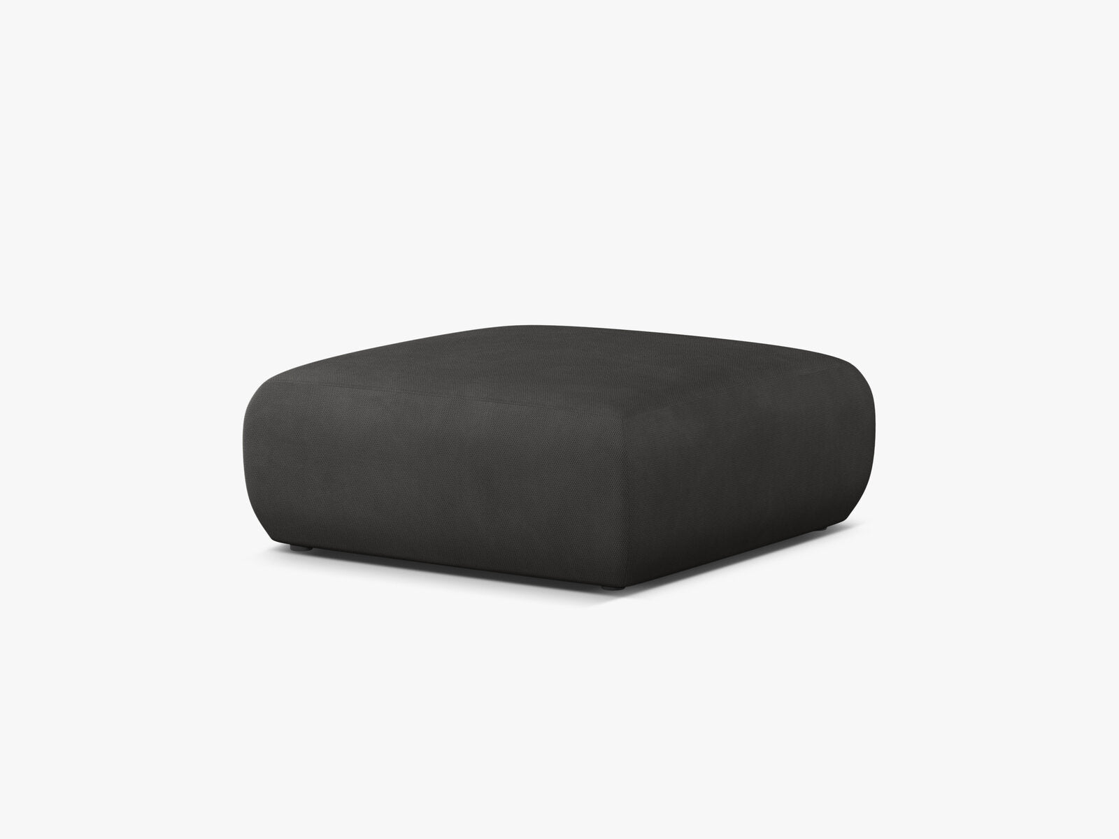 Micadoni Hocker Molino Large Strukturierter Stoff Rebel Dunkelgrau