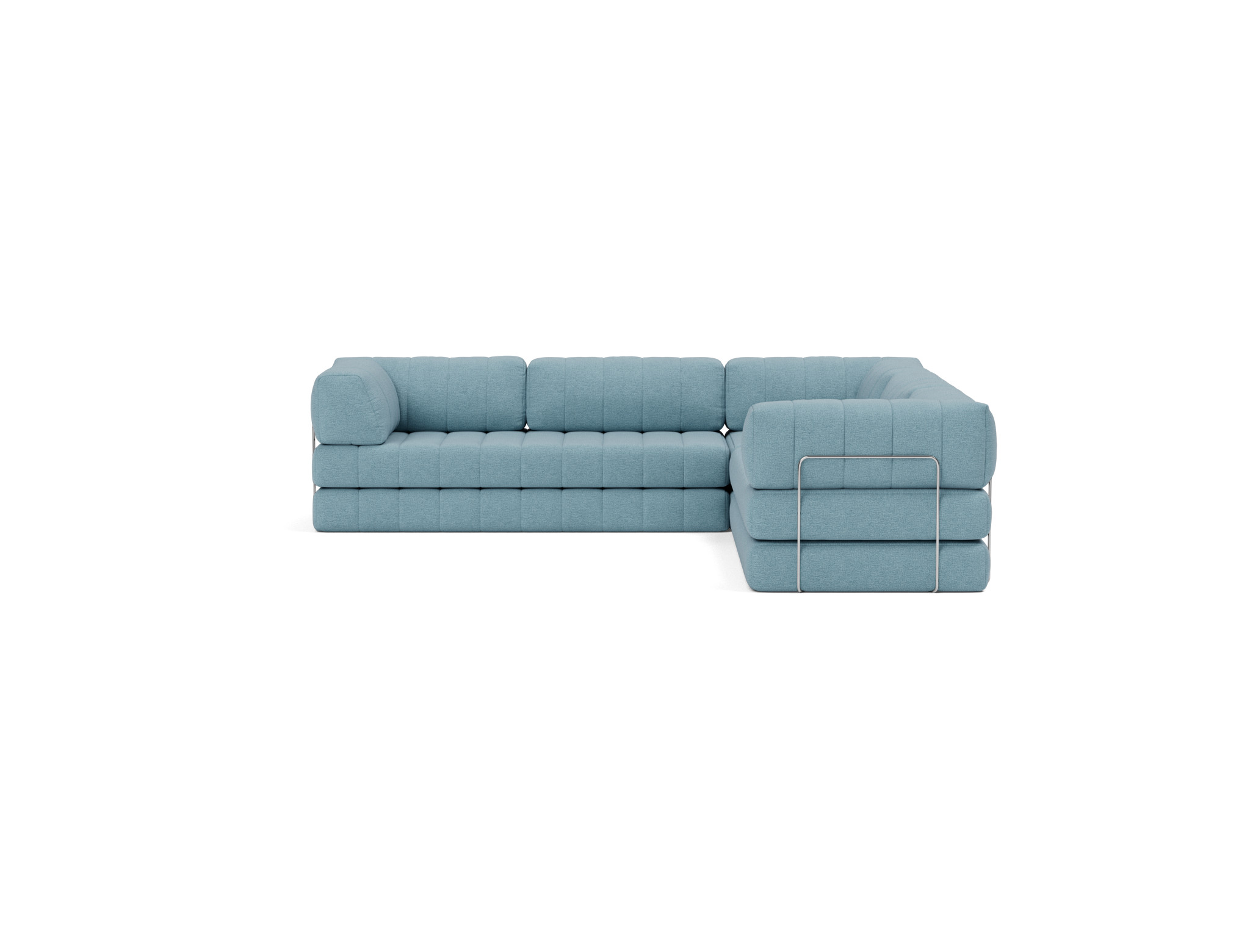 Eck-Schlafsofa CozyPad mit Armlehnen Flachgewebe Mixed Dance 525-Light-Blue