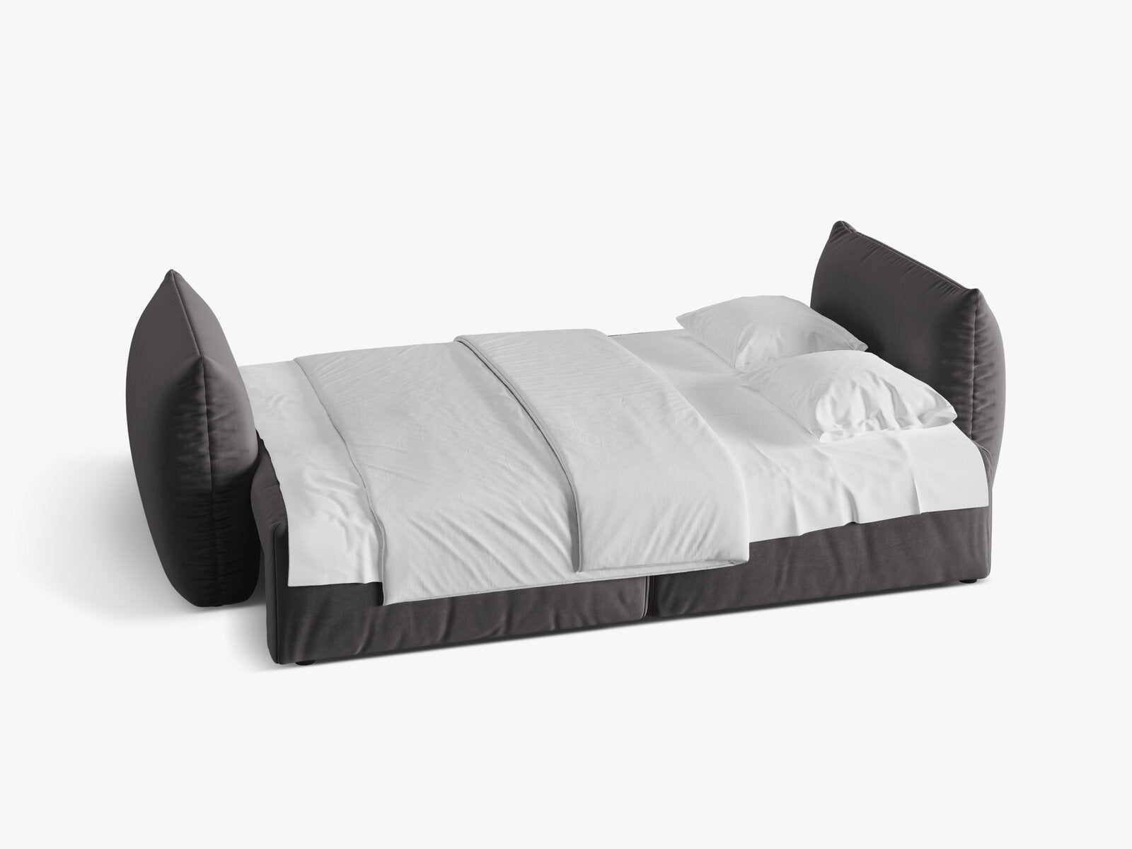 Micadoni Bloom Schlafsofa 3-Sitzer mit Bettkasten Samt Casino Dunkelgrau