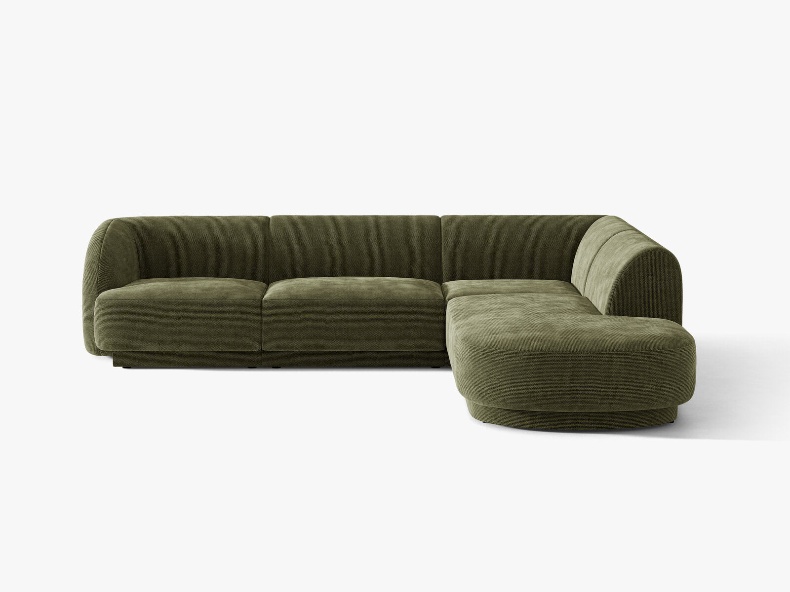 Micadoni Ecksofa Miley 6-Sitzer Rechts Chenille Eden Grün