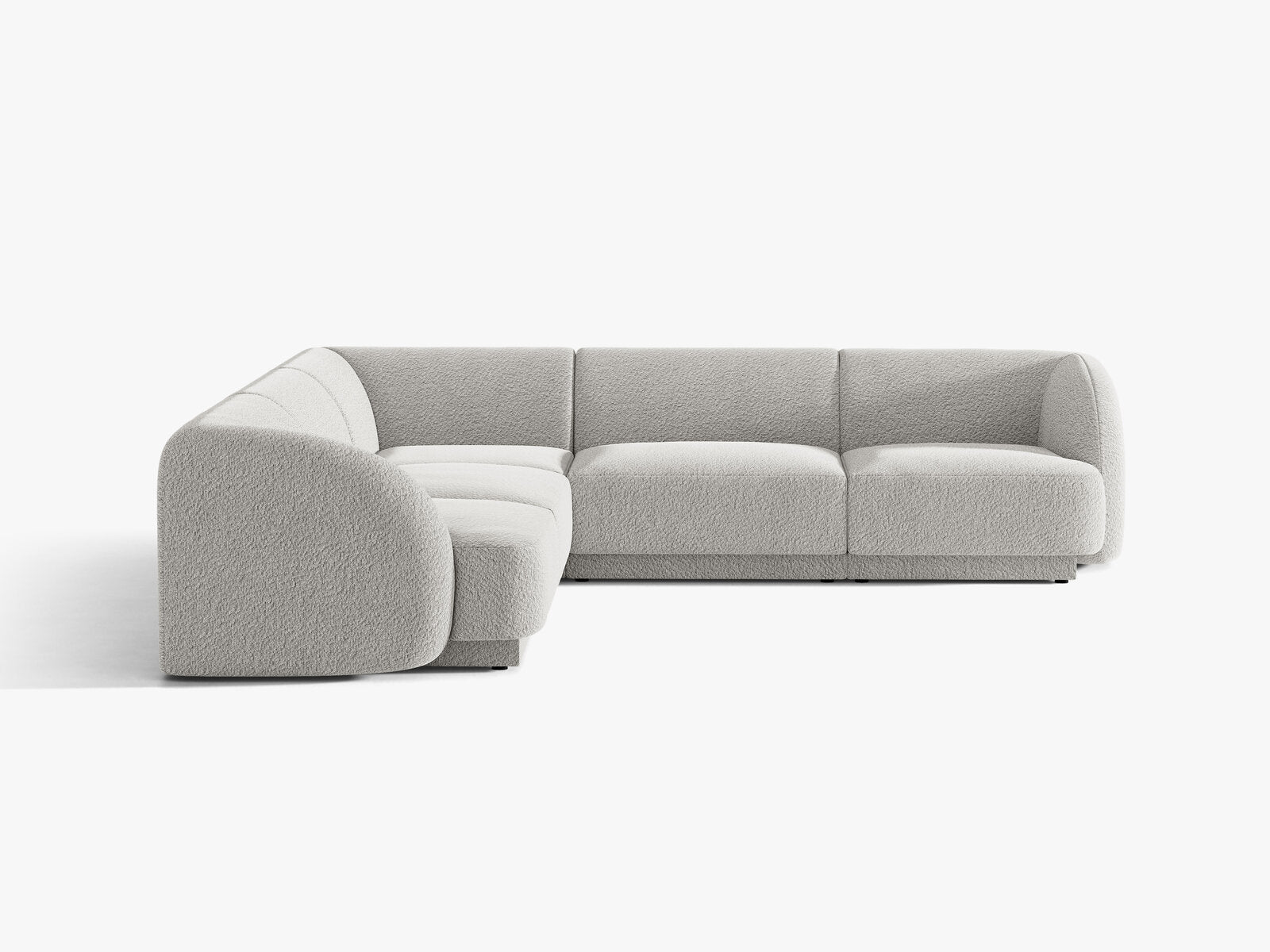Micadoni 5-Sitzer Symmetrisches Ecksofa Miley Boucle Baloo Hellgrau
