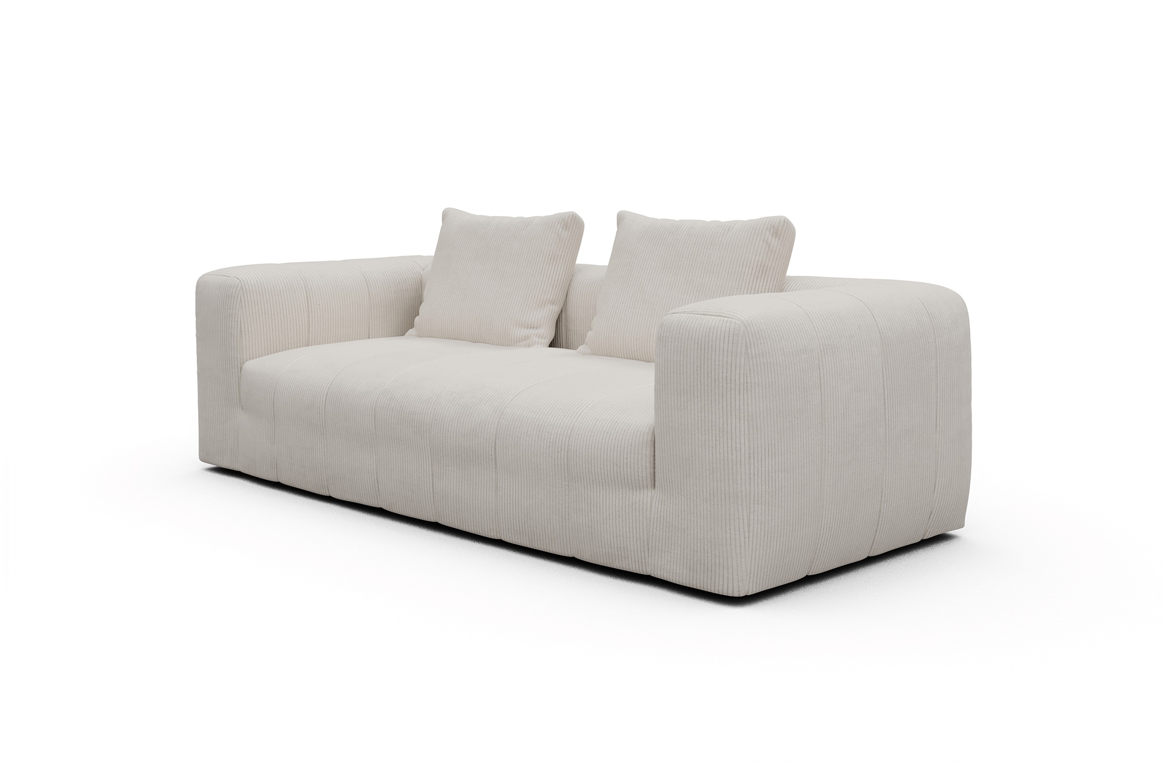 Sofa Hugo 3-Sitzer Corduroy-Ivory
