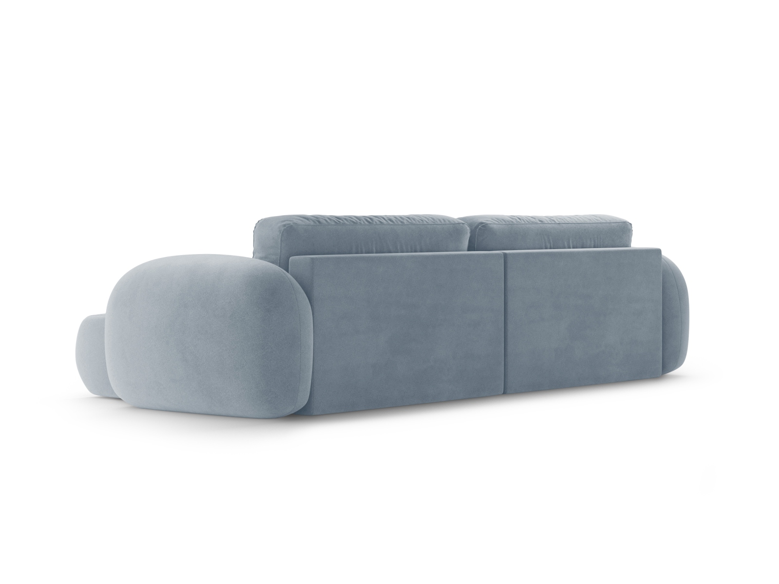 Cosmopolitan Design Wendbares Ecksofa Tonale 4-Sitzer mit Schlaffunktion und Bettkasten Samt Magic Velvet Blaugrau