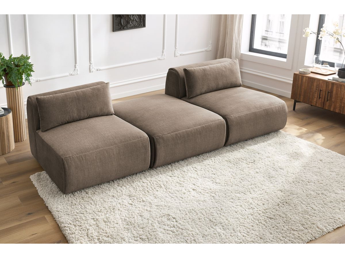 Bobochic Jeanne Sofa 3-Sitzer Samt Taupe