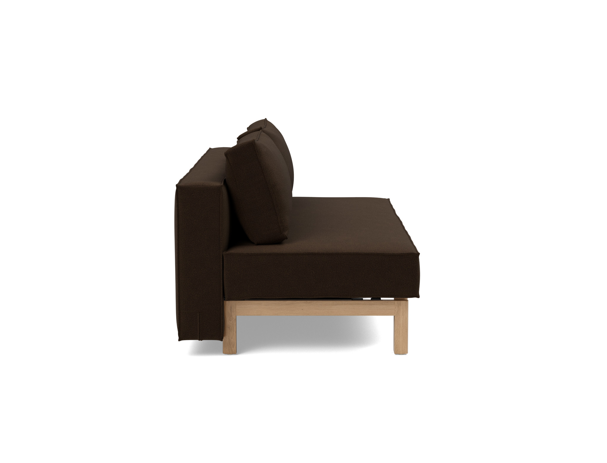 Schlafsofa Sly Strukturierter Stoff Taura 358-Chocco Beine Eiche