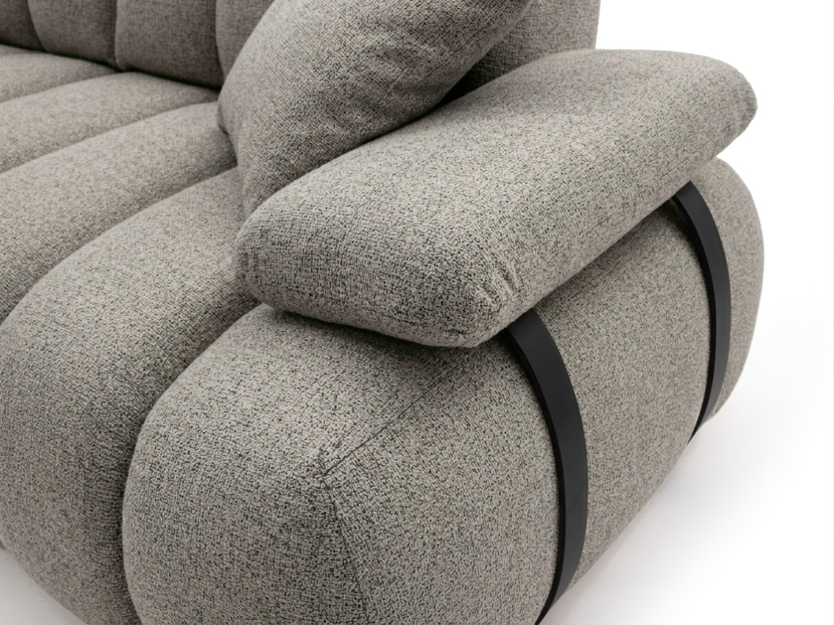 Bobochic Rivoli Sofa 4-Sitzer Melange-Stoff Taupe