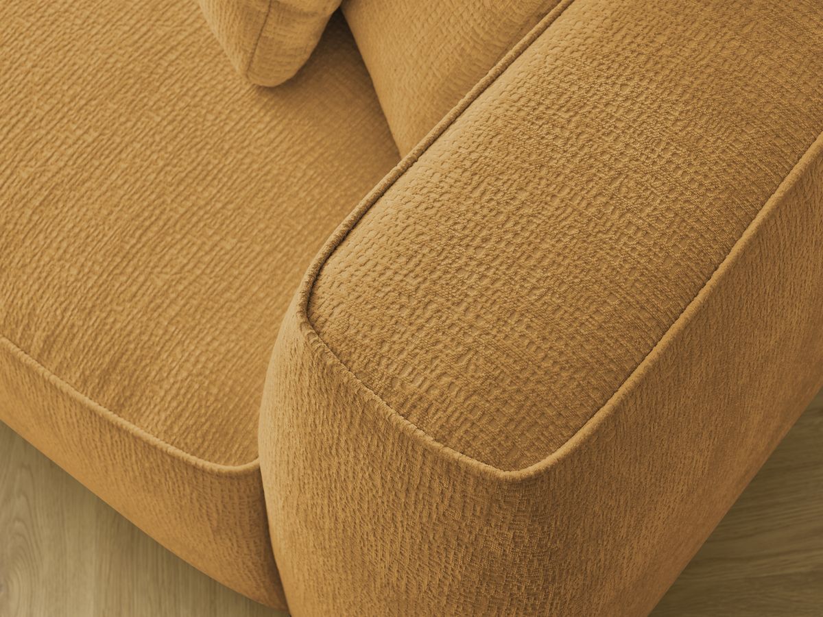 Bobochic Leopold Sofa 3-Sitzer Strukturstoff Gelb Armlehne rechts