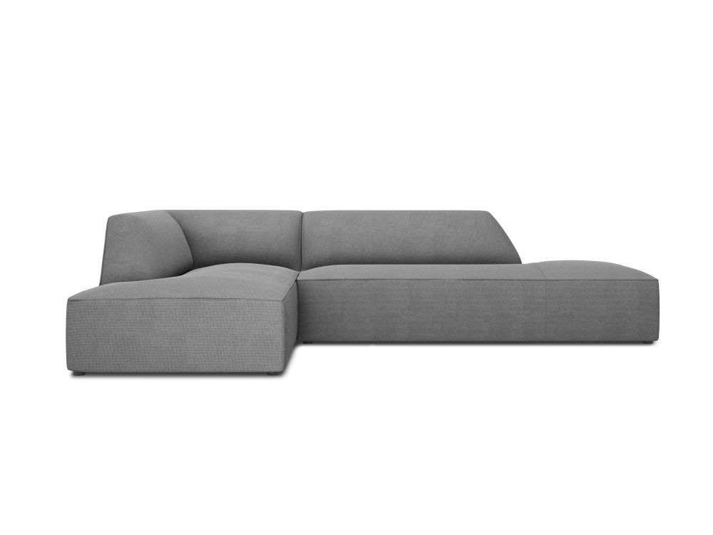 Cosmopolitan Design Ecksofa Siena 4-Sitzer offen Strukturierter Stoff Ottawa Grau Links
