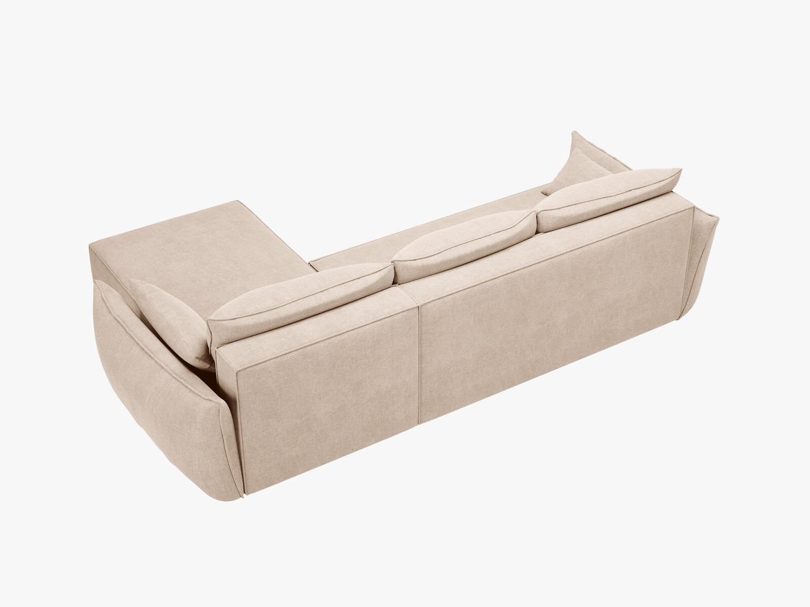 Micadoni Kaelle Ecksofa mit Bettfunktion und Stauraum Links Chenille Over The Horizon Beige