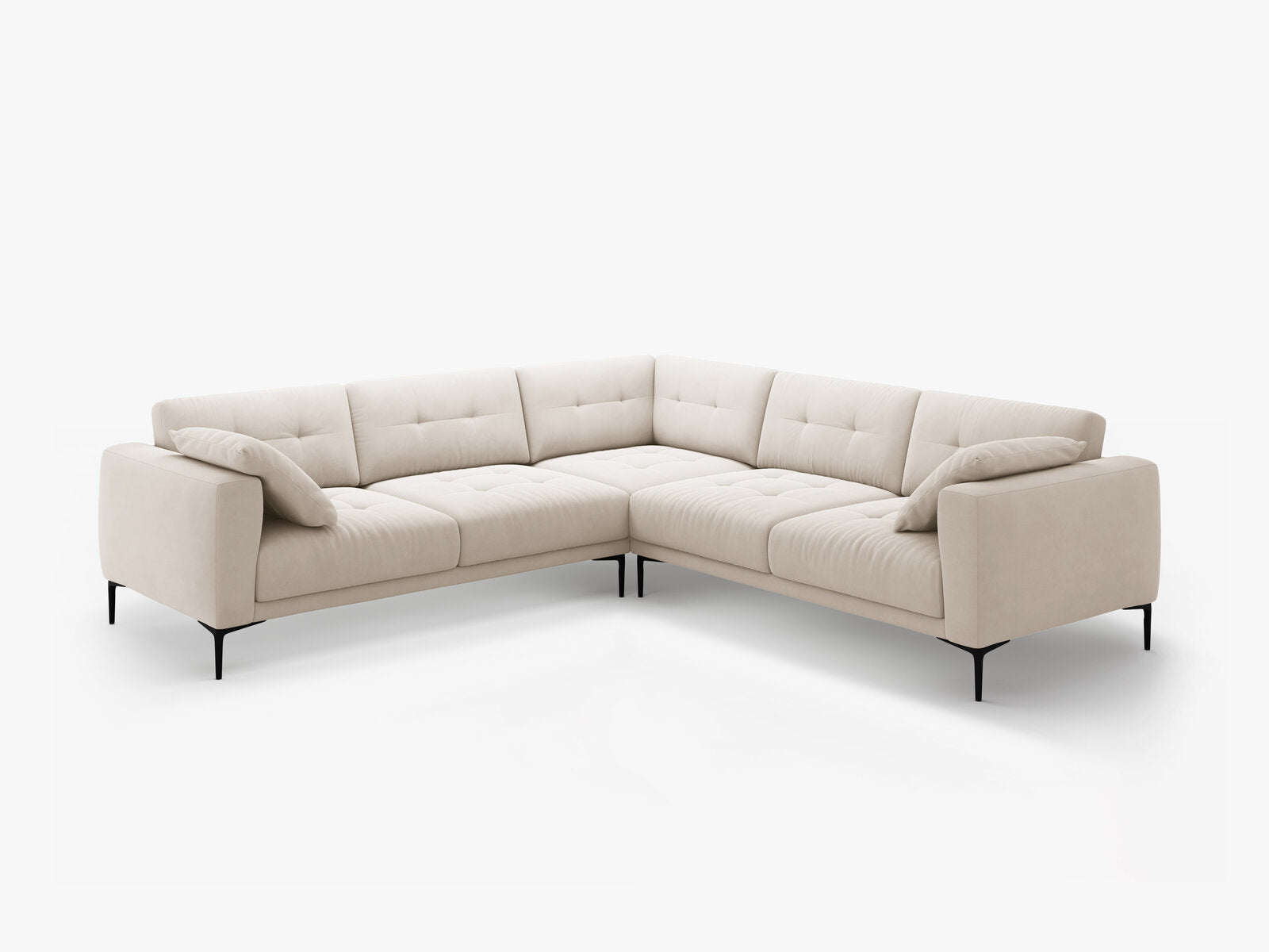 Micadoni Ecksofa Bemy 5-Sitzer Samt Beige