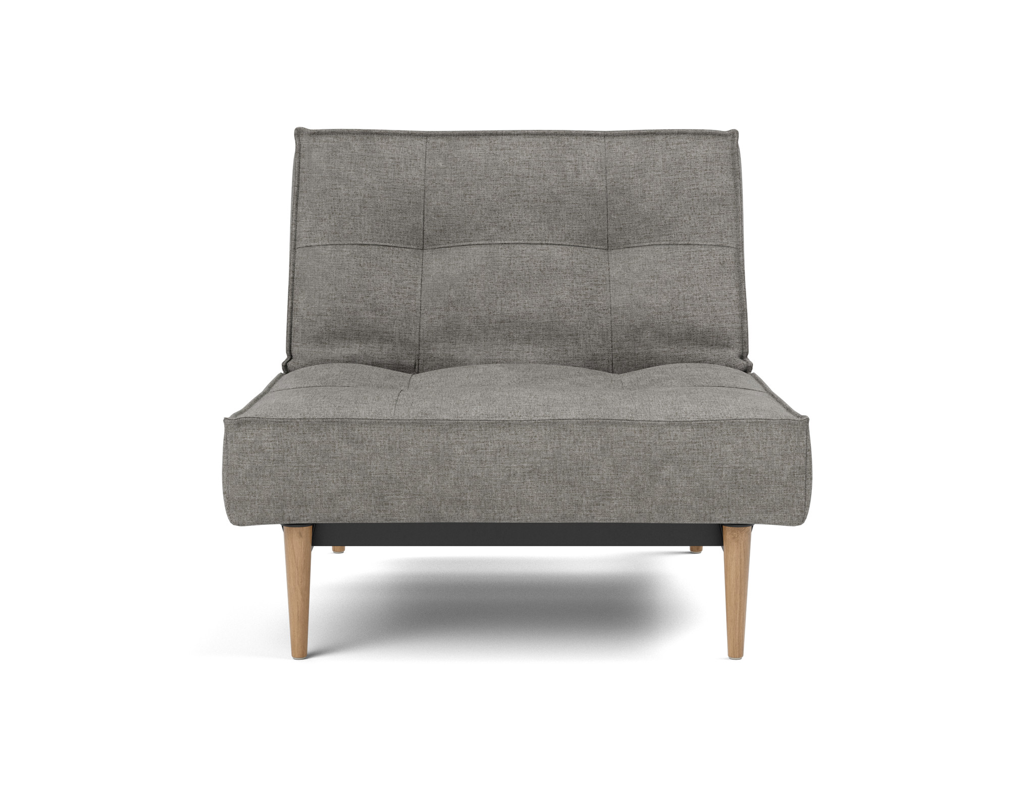 Sessel Splitback Flachgewebe Avella 282-Warm-Grey Beine Styletto Eiche hell