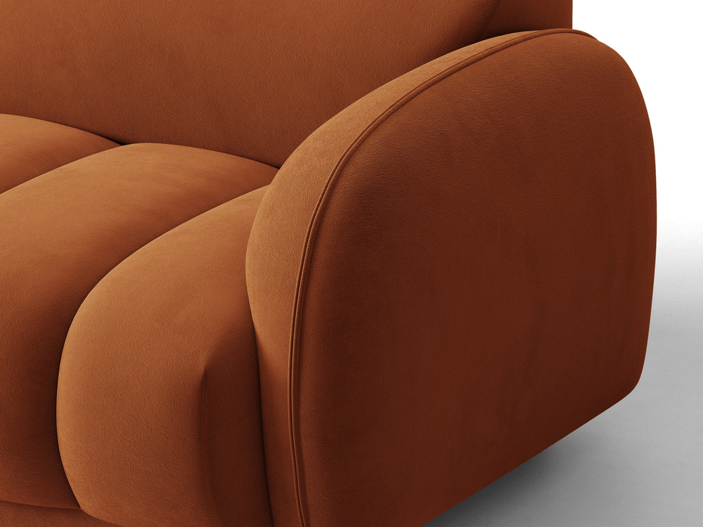 Cosmopolitan Design Ecksofa Bilbao 3-Sitzer Samt Casino Terrakotta Rechts