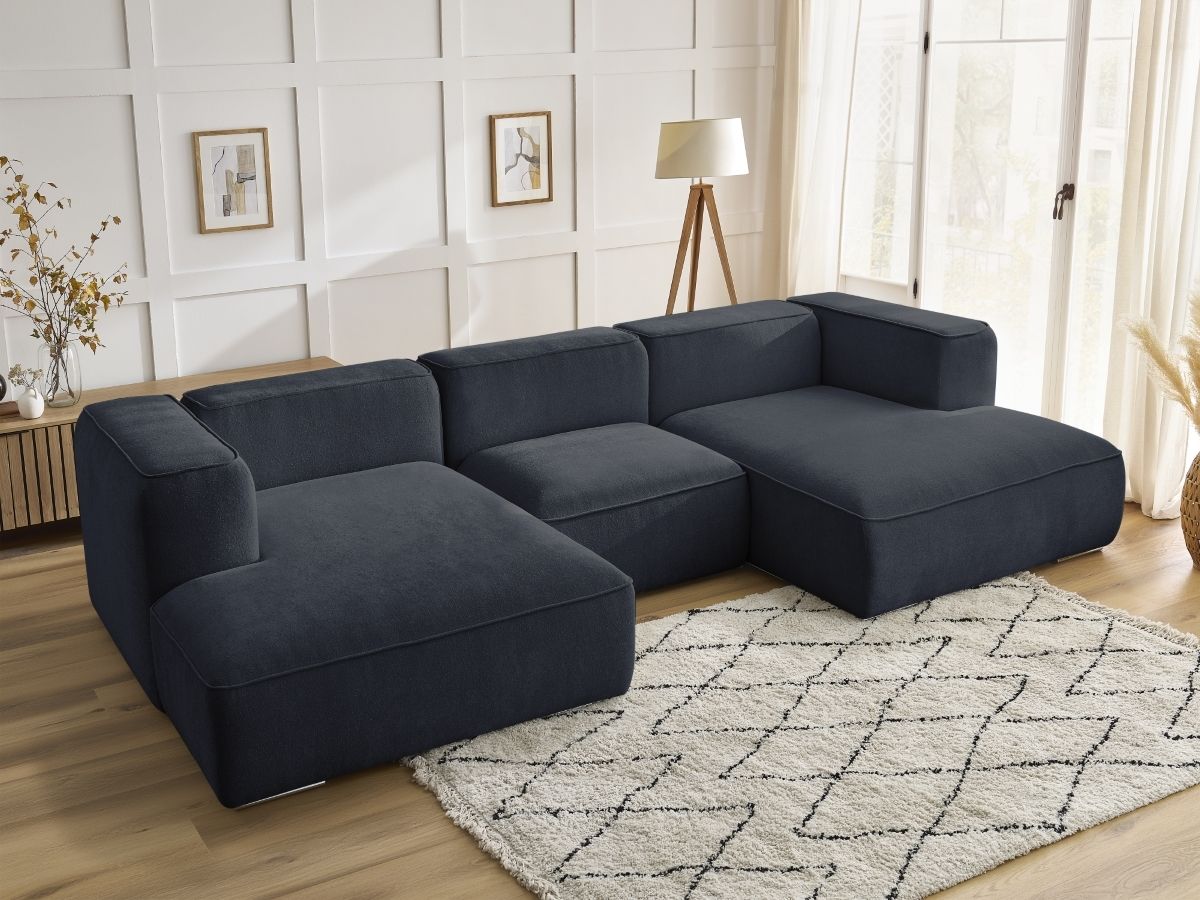 Bobochic Zephyr Wohnlandschaft Strukturstoff Dunkelblau
