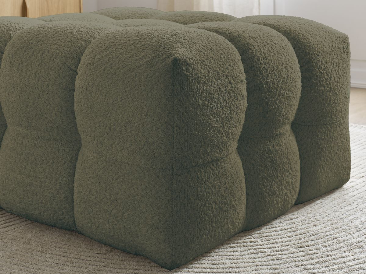 Bobochic Cloud Pouf Bouclé-Stoff Grün