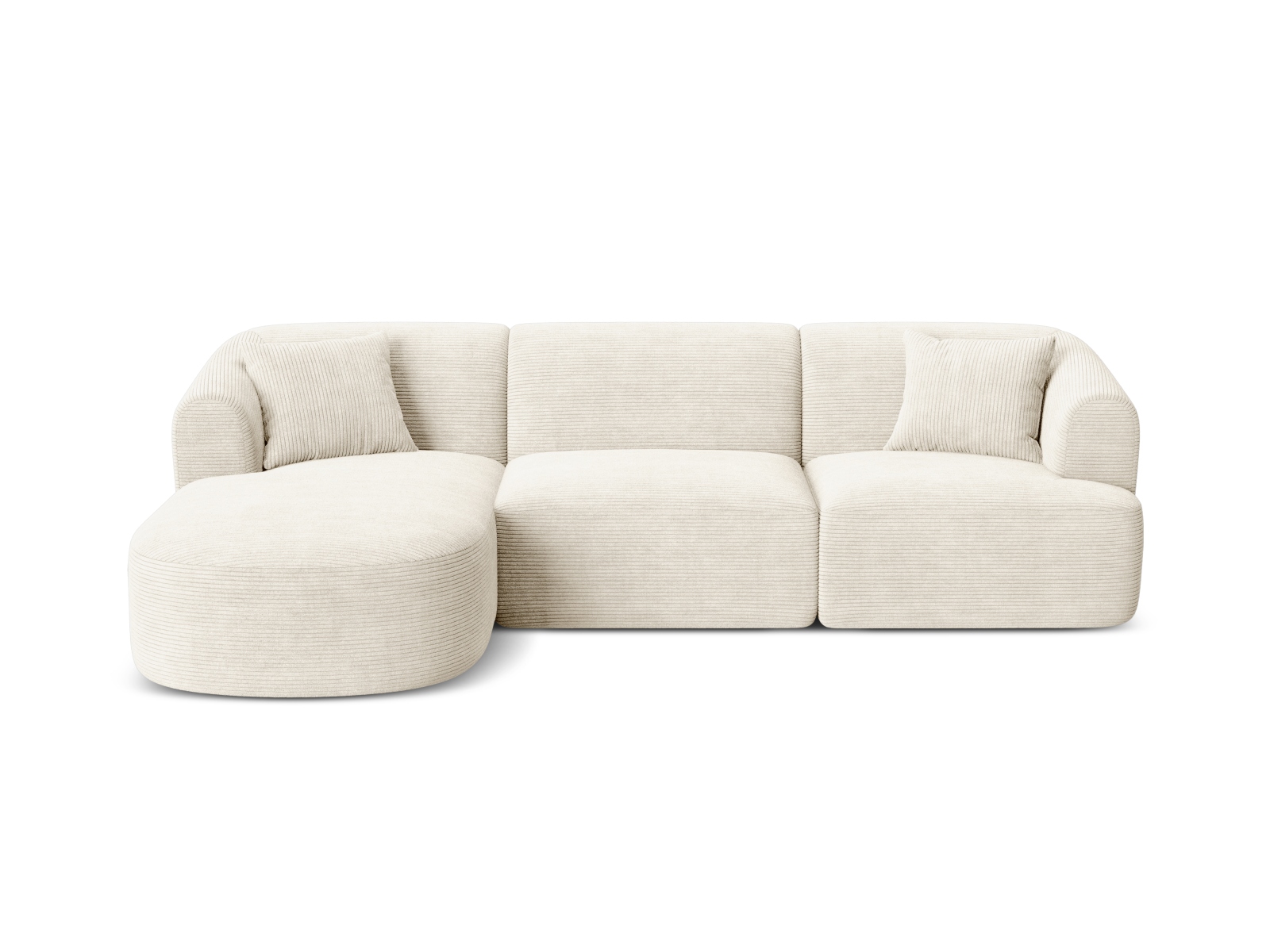 Cosmopolitan Design Ecksofa Campi 4-Sitzer Kord Lincoln D Helles Beige Links