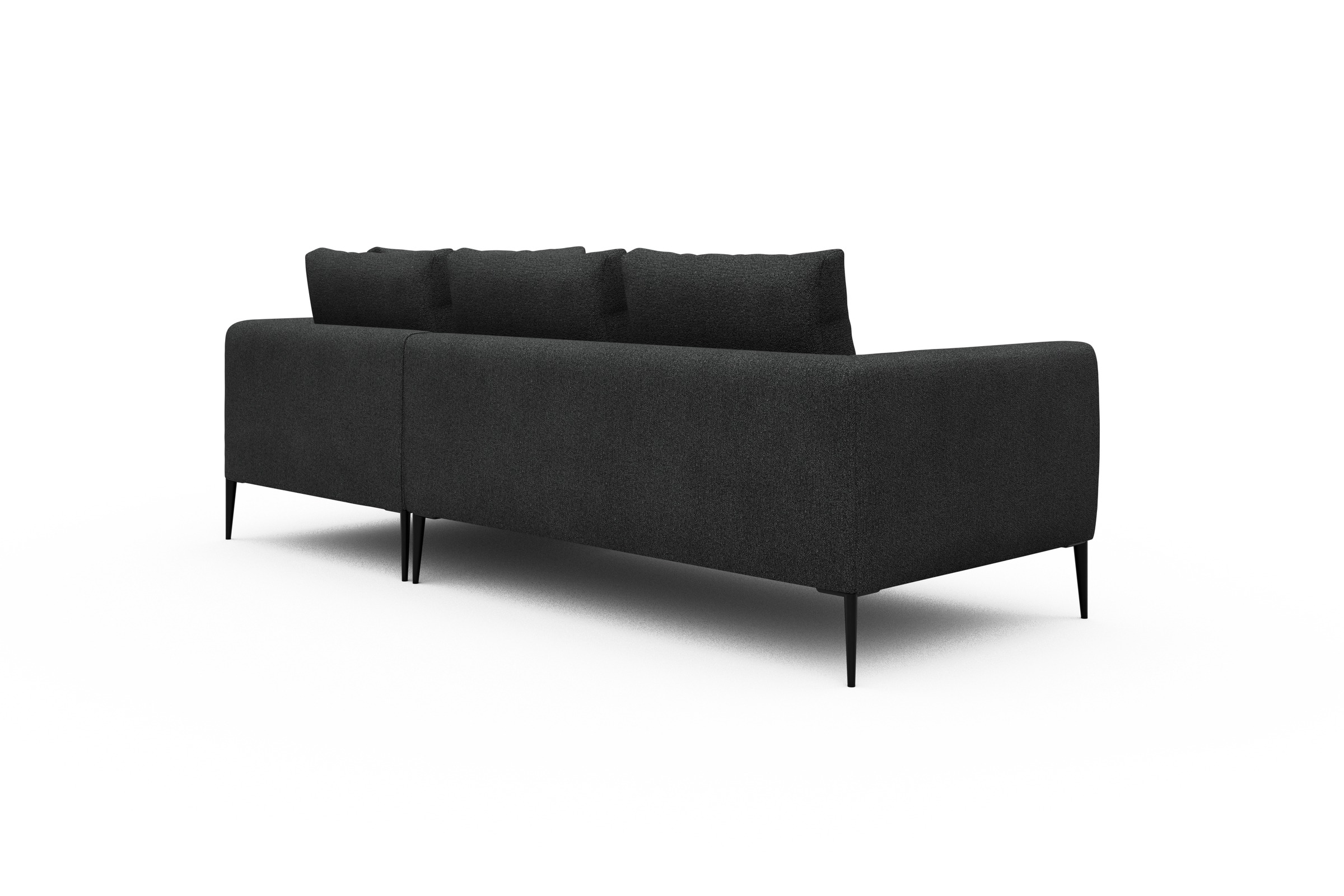 Ecksofa Paul Relax-Ecke rechts mit 2-Sitzer Boucle-Charcoal