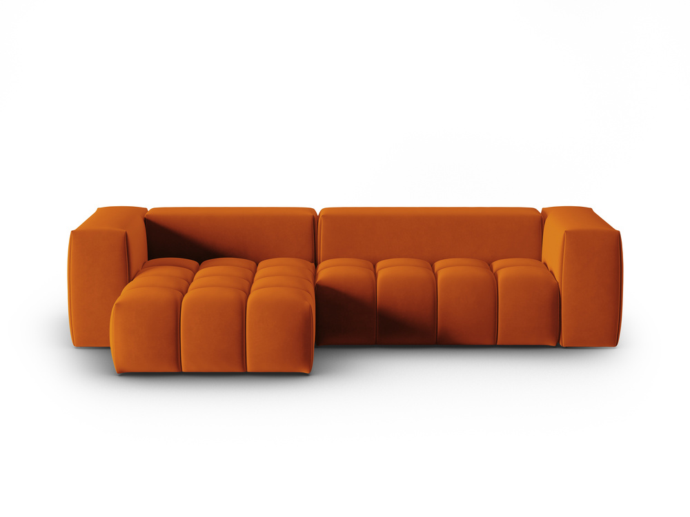 Cosmopolitan Design Ecksofa Verona 3-Sitzer Samt Casino Terrakotta Links
