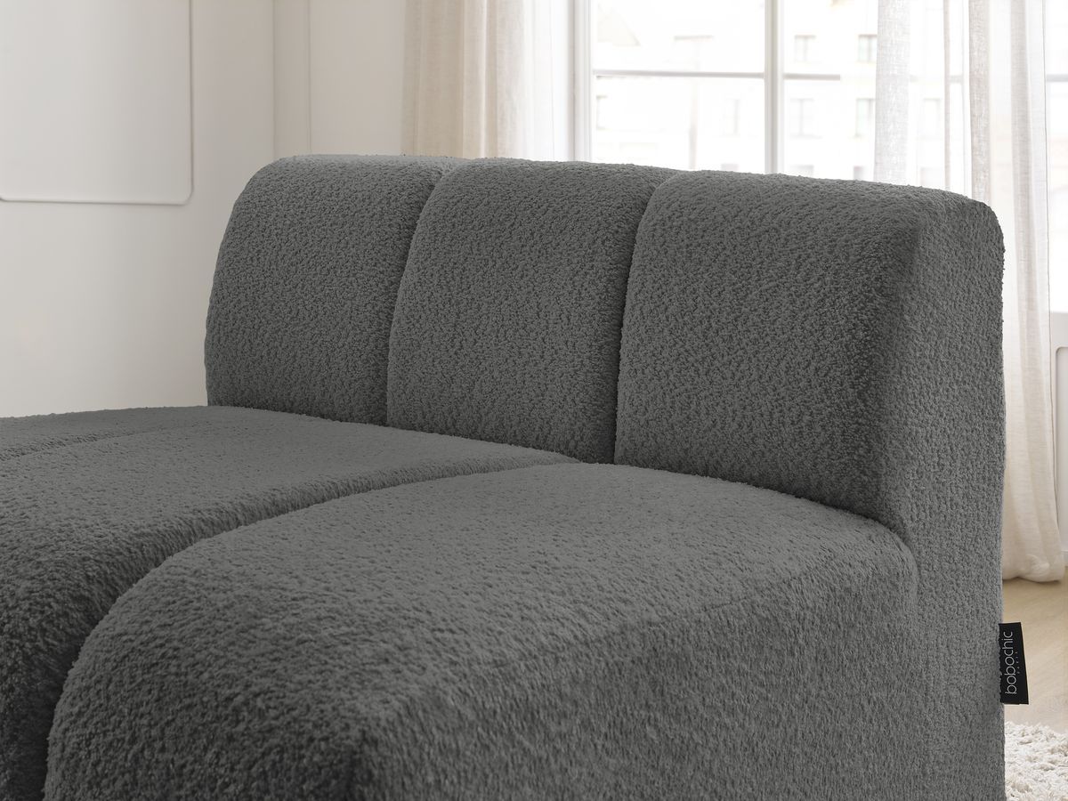 Bobochic Annecy Sofamodul 1-Sitzer Bouclé-Stoff Dunkelgrau