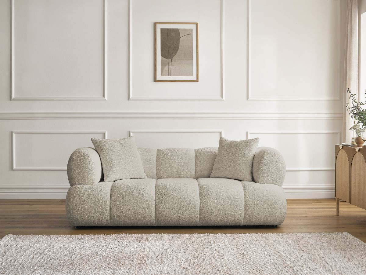 Bobochic Pamira Sofa 2-Sitzer Bouclé-Stoff Beige