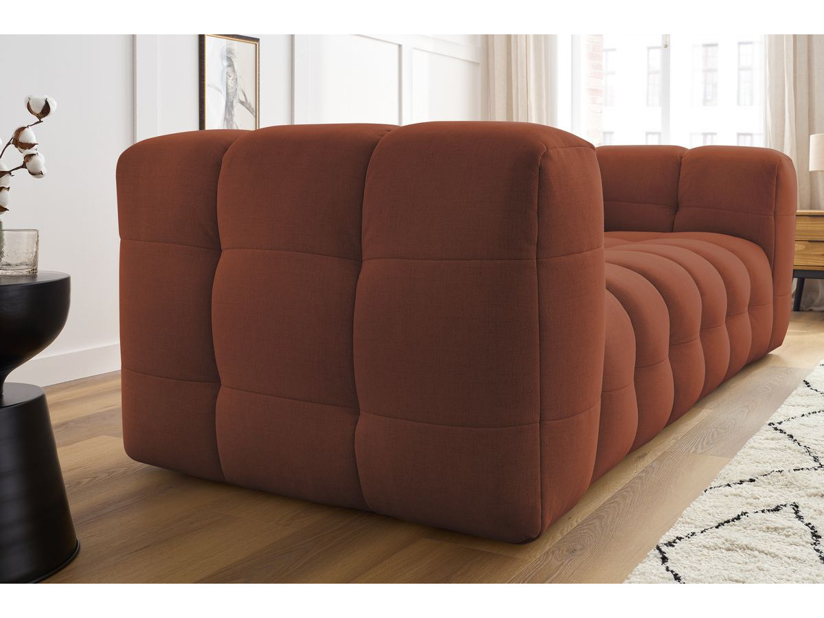Bobochic Cloud Sofa 4-Sitzer mit Pouf Stoff Orange