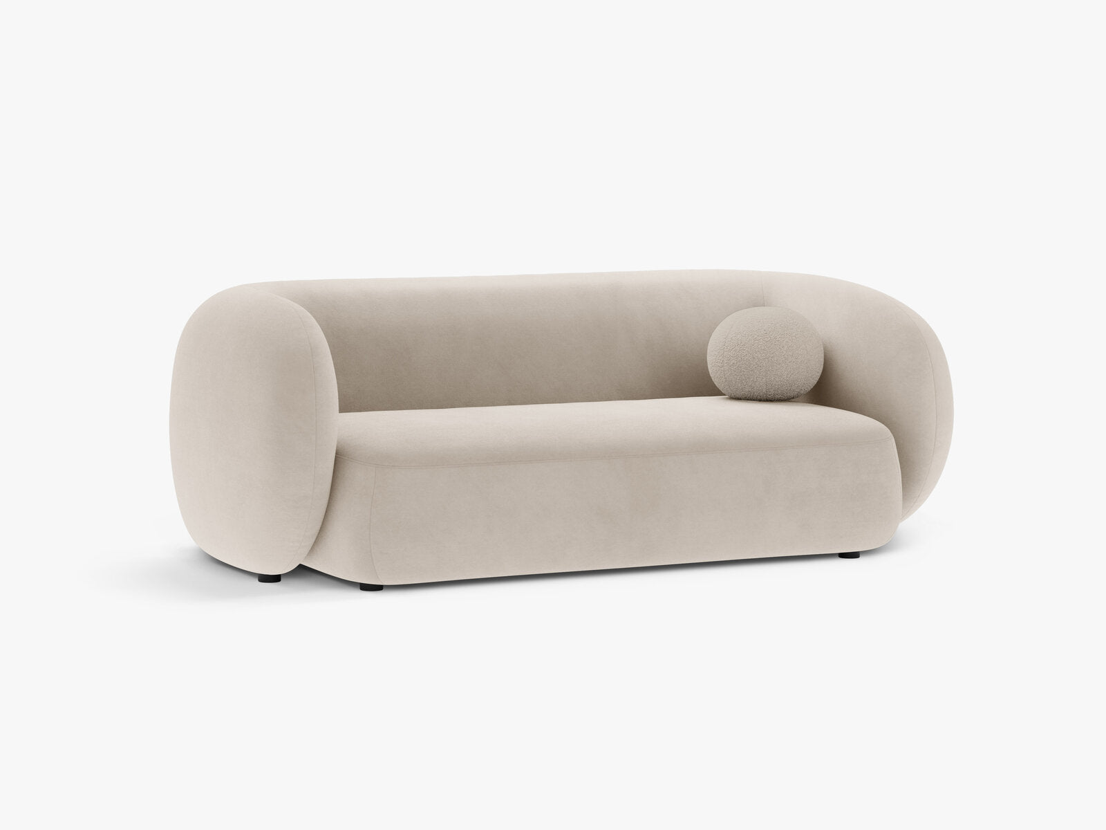 Micadoni Sofa Kate 2-Sitzer Samt Beige