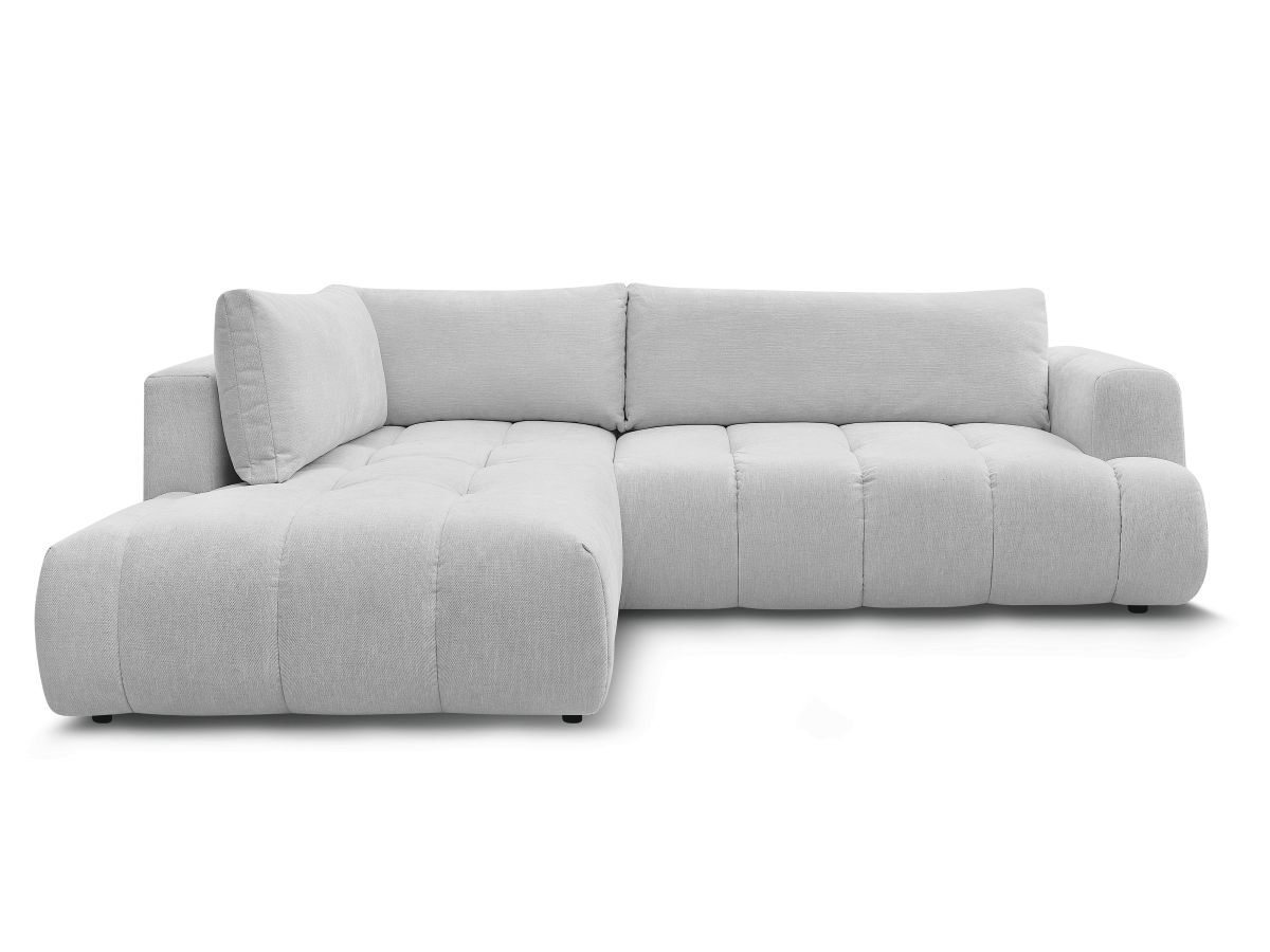 Bobochic Fuji Ecksofa mit Schlaffunktion und Bettkasten 282 × 204 cm Stoff Hellgrau Ecke links