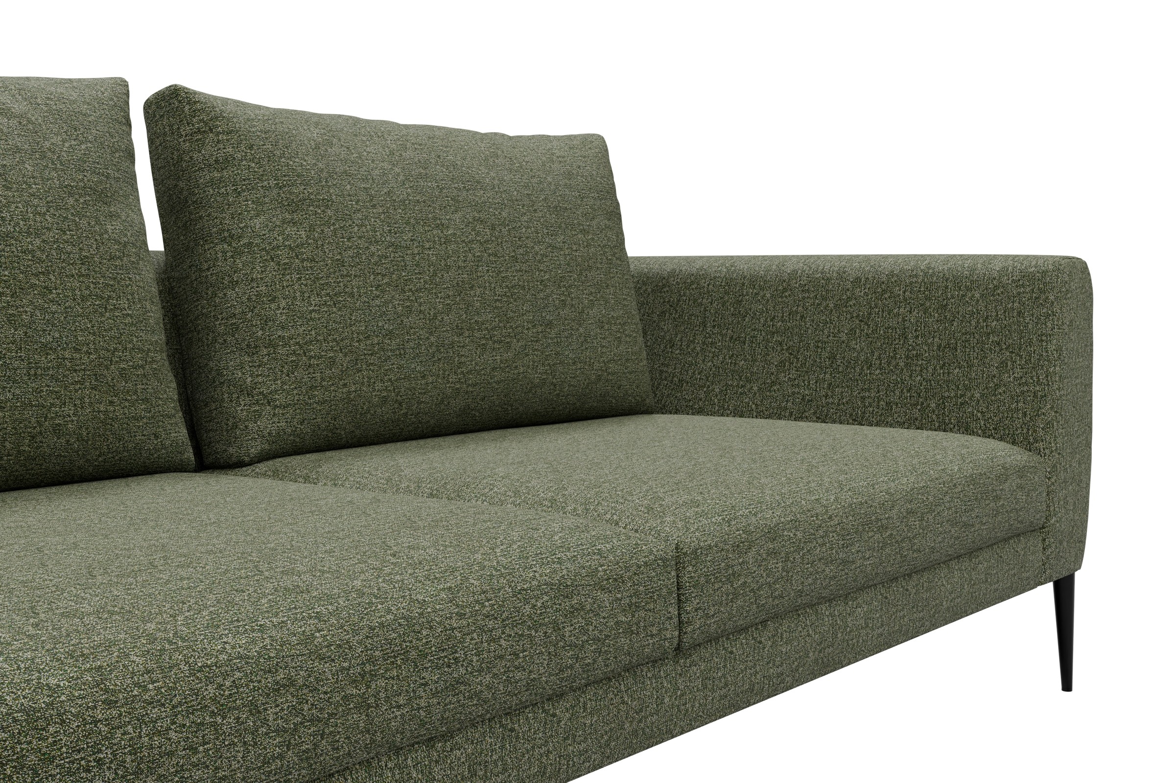 Ecksofa Paul Relax-Ecke links mit 3-Sitzer Boucle Carreno 775-Vivid-Green