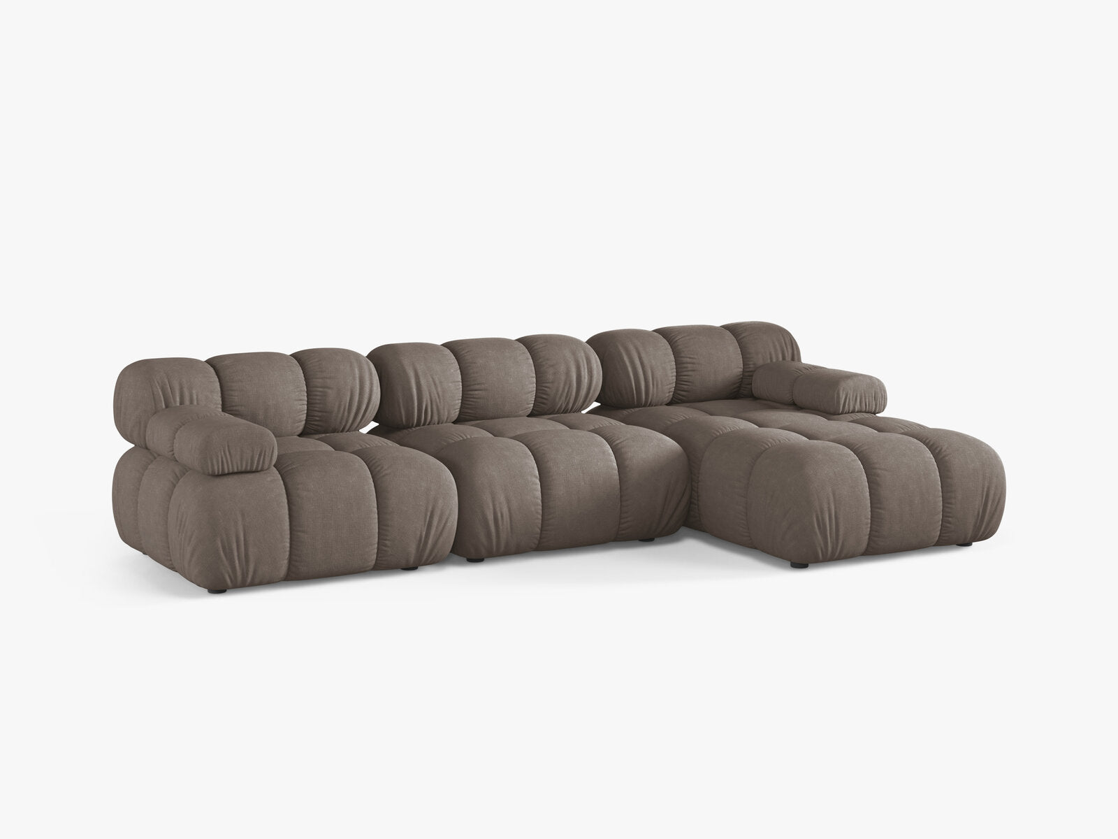 Micadoni Modulares Ecksofa Bellis 4-Sitzer Rechts Strukturierter Stoff Liberty Cappuccino