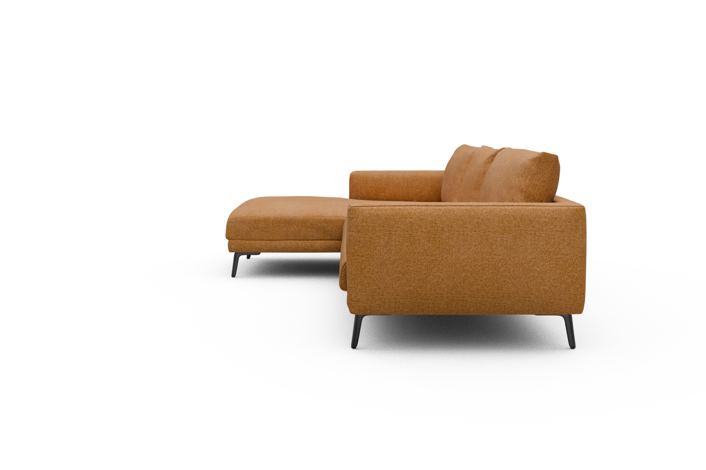 Ecksofa Karl Chaiselongue links mit 2,5-Sitzer Casone-Warm-Yellow
