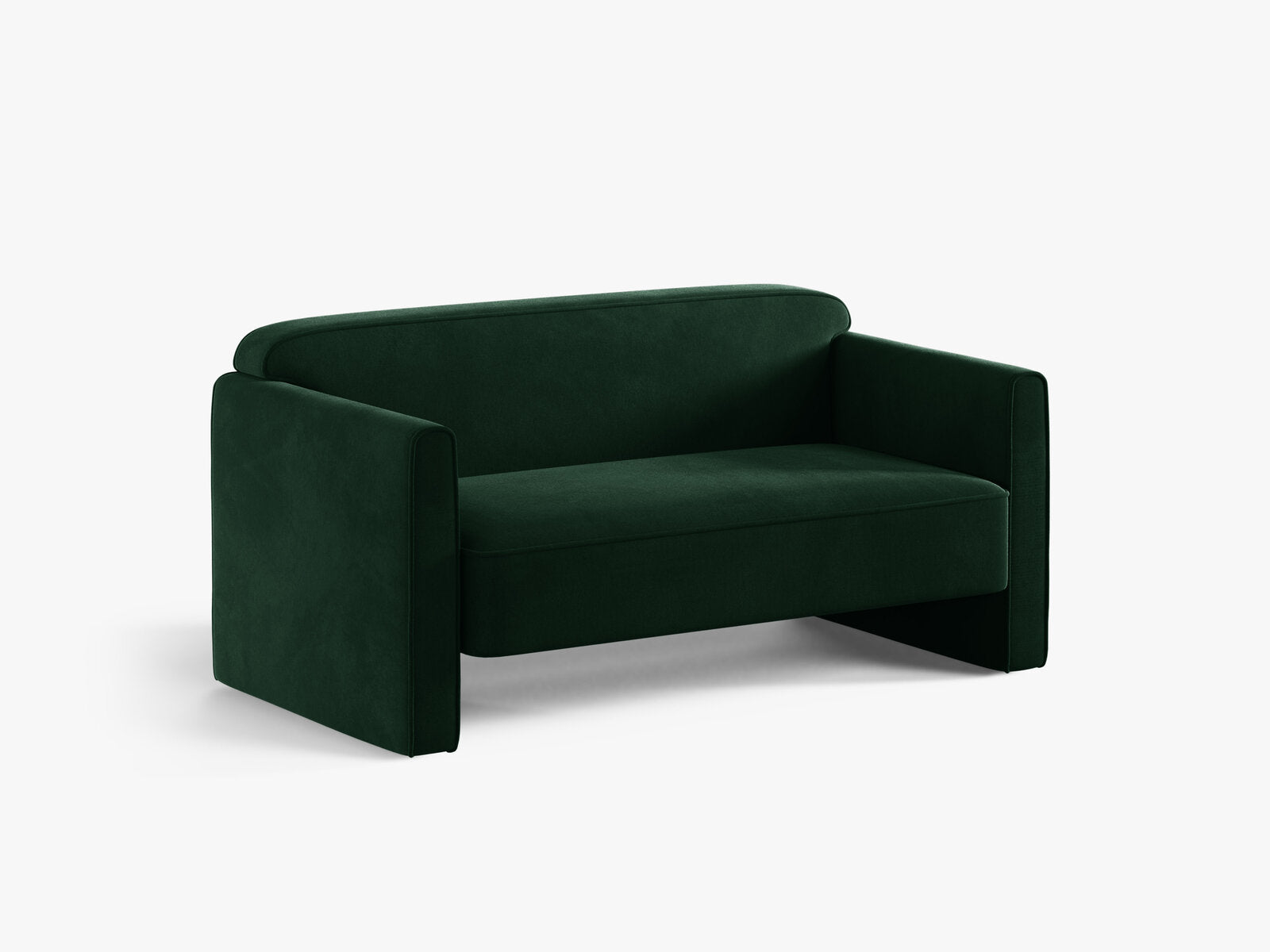 Micadoni Sofa Abby 2-Sitzer Samt Salvador Flaschengrün