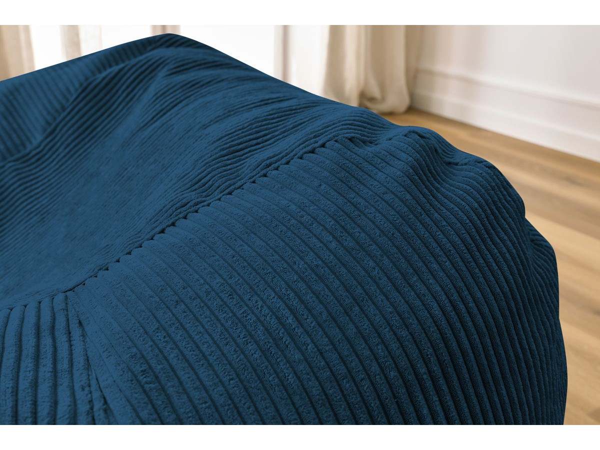 Bobochic Voltaire Pouf 120 × 70 cm Cordsamt Dunkelblau