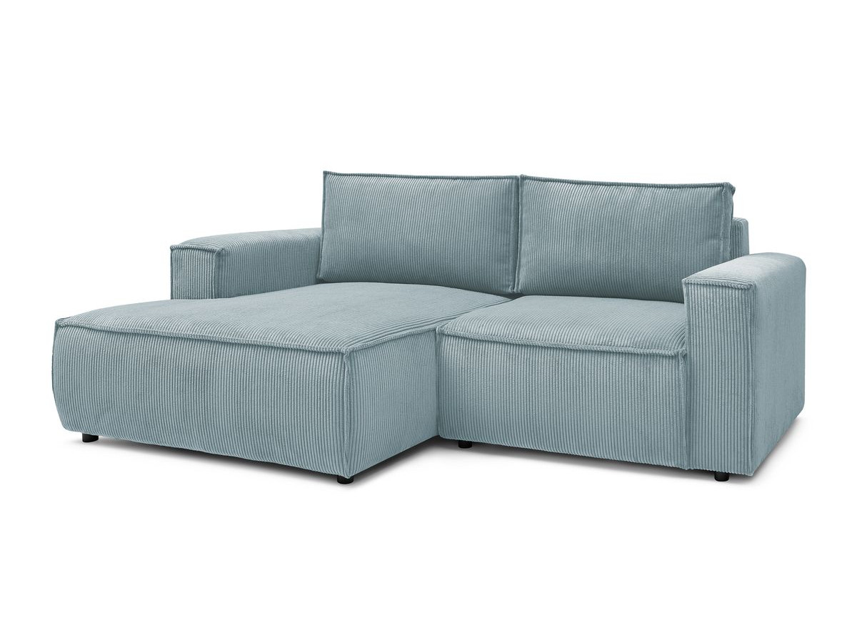 Bobochic Nihad Ecksofa Cordsamt Hellblau Ecke links