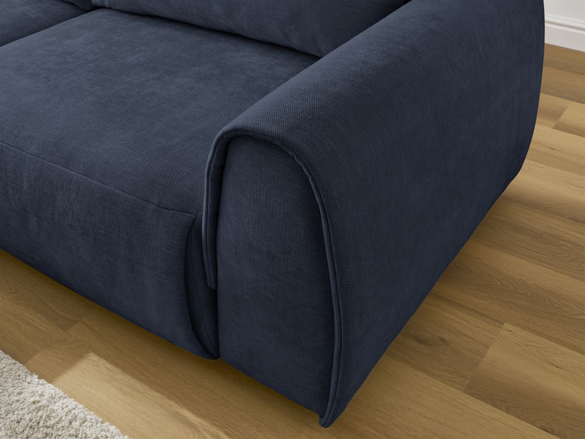 Bobochic Aden Ecksofa 246 × 152 cm Stoff Dunkelblau Ecke links