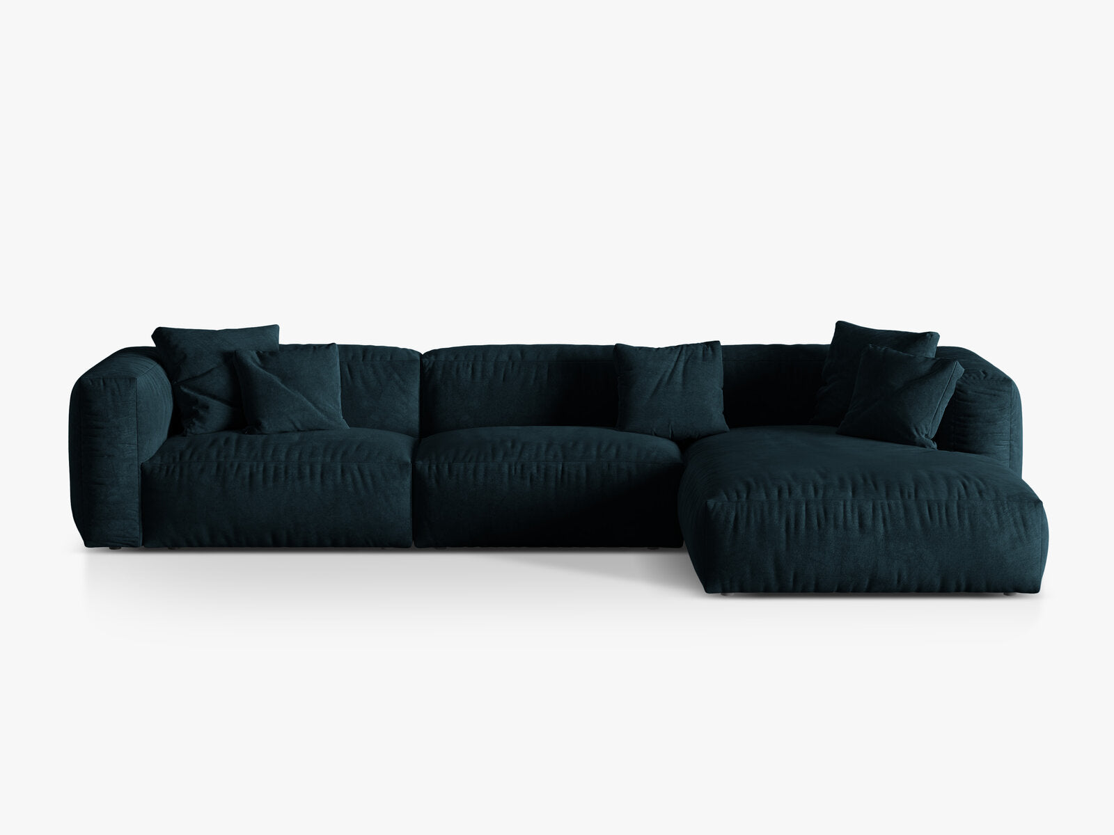 Micadoni Ecksofa Martina 3-Sitzer Rechts Samt Vogue Tiefes Petrol