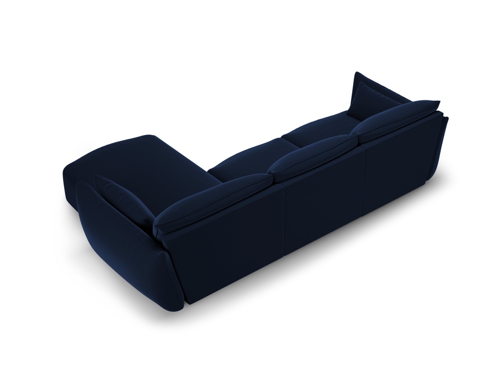 Cosmopolitan Design Ecksofa Matera 5-Sitzer Samt Salvador Königsblau Rechts