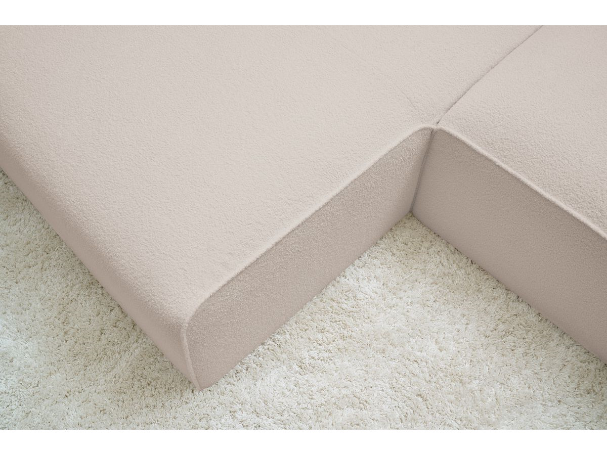 Bobochic Megeve Ecksofa Bouclé-Stoff Beige Ecke links