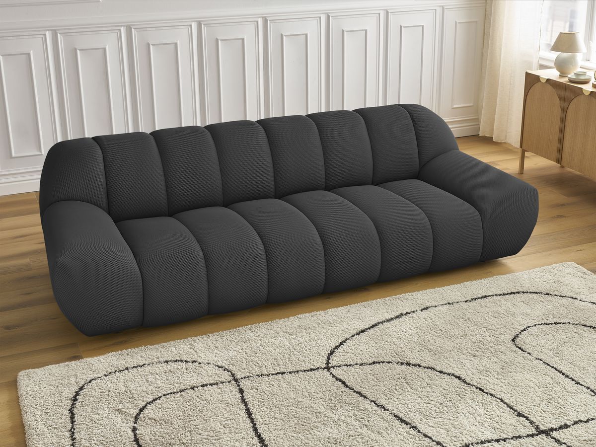 Bobochic Hayden Sofa 3-Sitzer Mesh-Stoff Schwarz