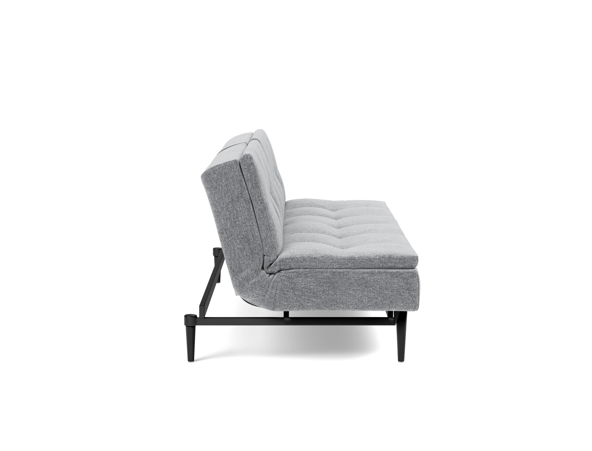 Schlafsofa Dublexo Strukturierter Stoff Twist 565-Granite Beine Styletto Eiche schwarz