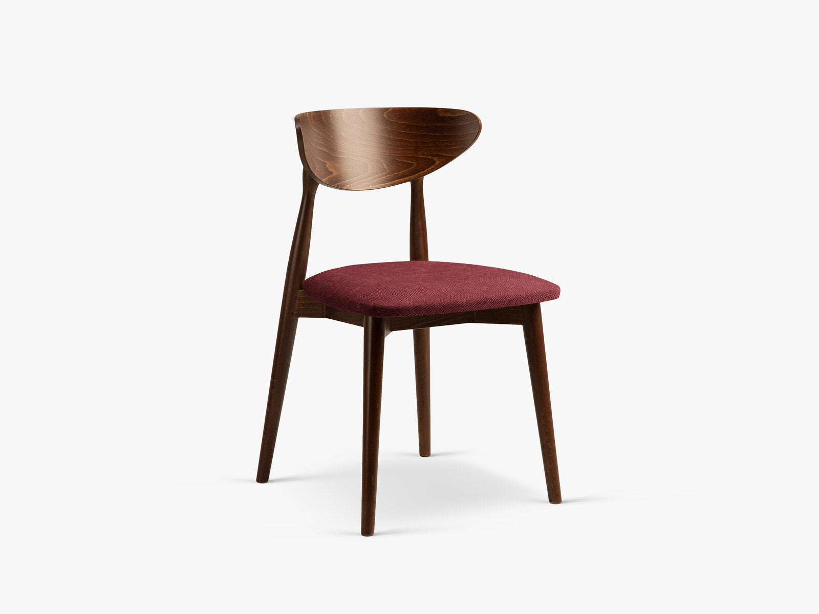 Micadoni Stuhl Leon Chenille Rebel Bordeaux Nussbaum