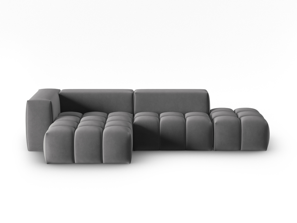 Cosmopolitan Design Ecksofa Verona 4-Sitzer offen Samt Casino Anthrazit Links