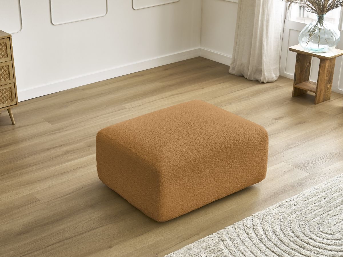 Bobochic Tina Pouf Bouclé-Stoff Gelb